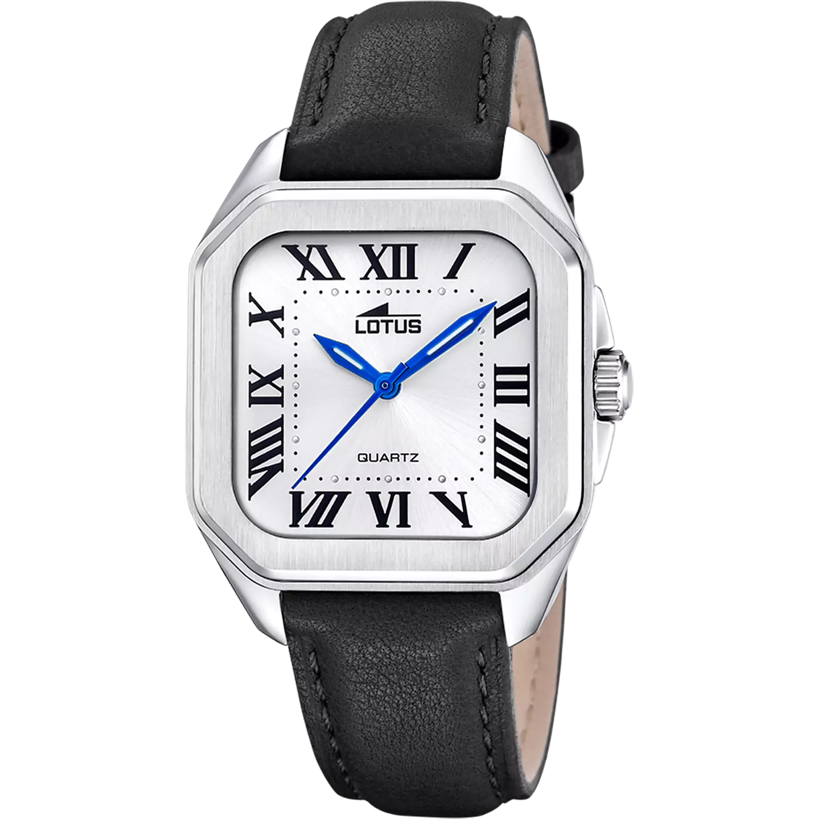 Lotus - Orologio Square Series Bianco con Cinturino in Pelle Nera 18968/1