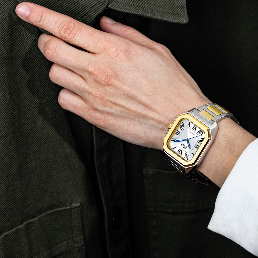 Lotus - Orologio Square Series Bianco con Bracciale in Acciaio Bicolore 18969/1