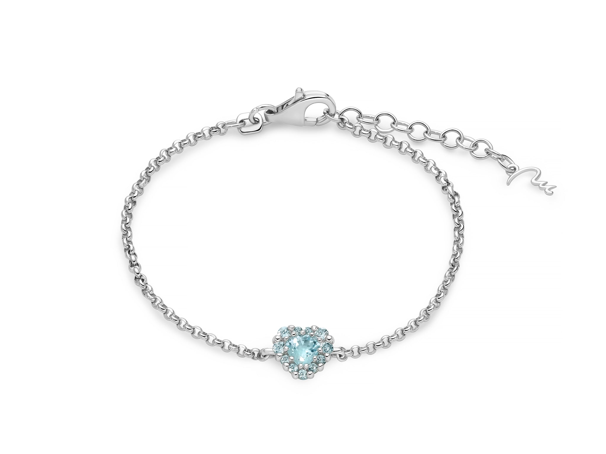 Bracciale Miluna cuore topazio azzurro BRD999