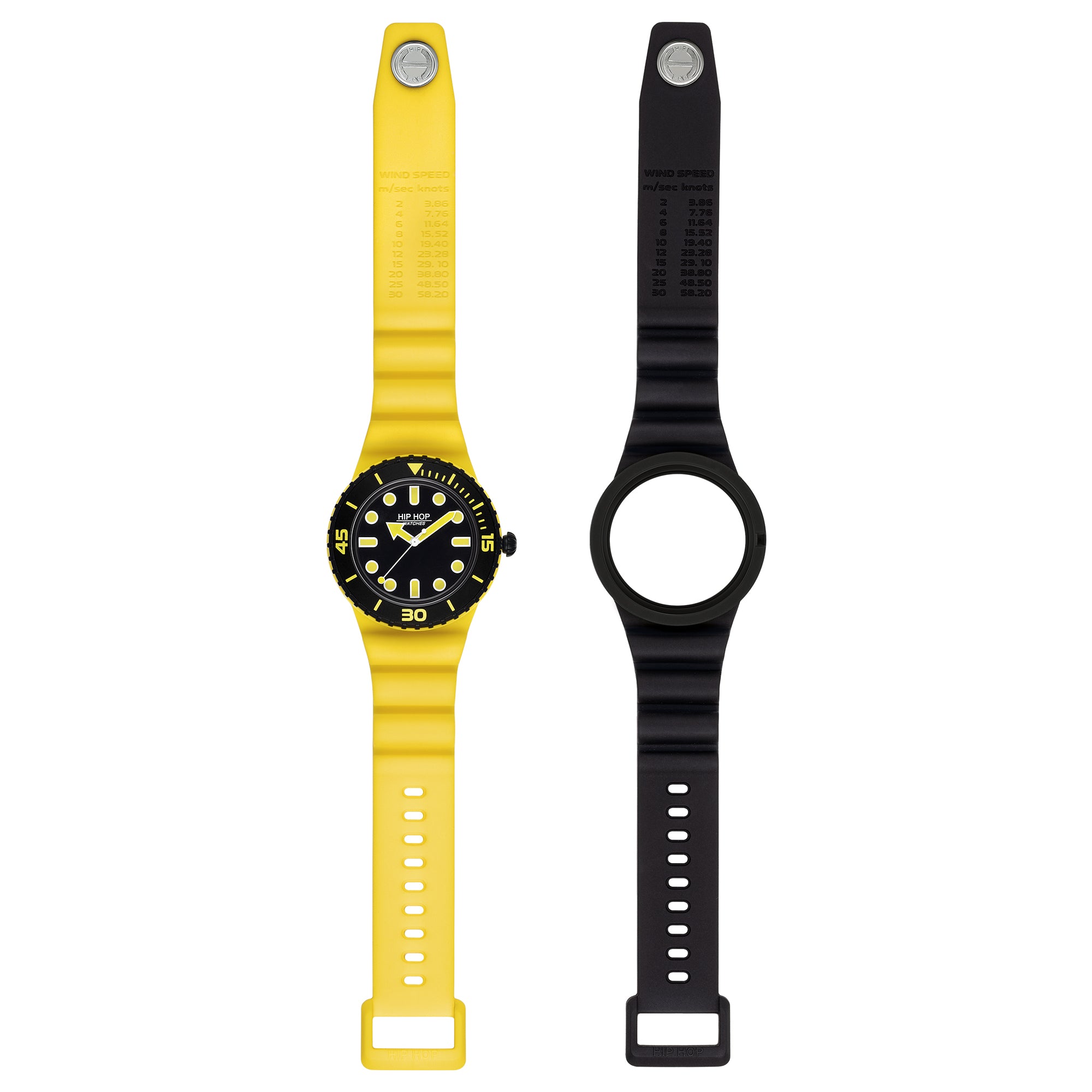 Breil - Orologio Hip Hop Master Doppio Cinturino Giallo/Nero 41mm HWU1231