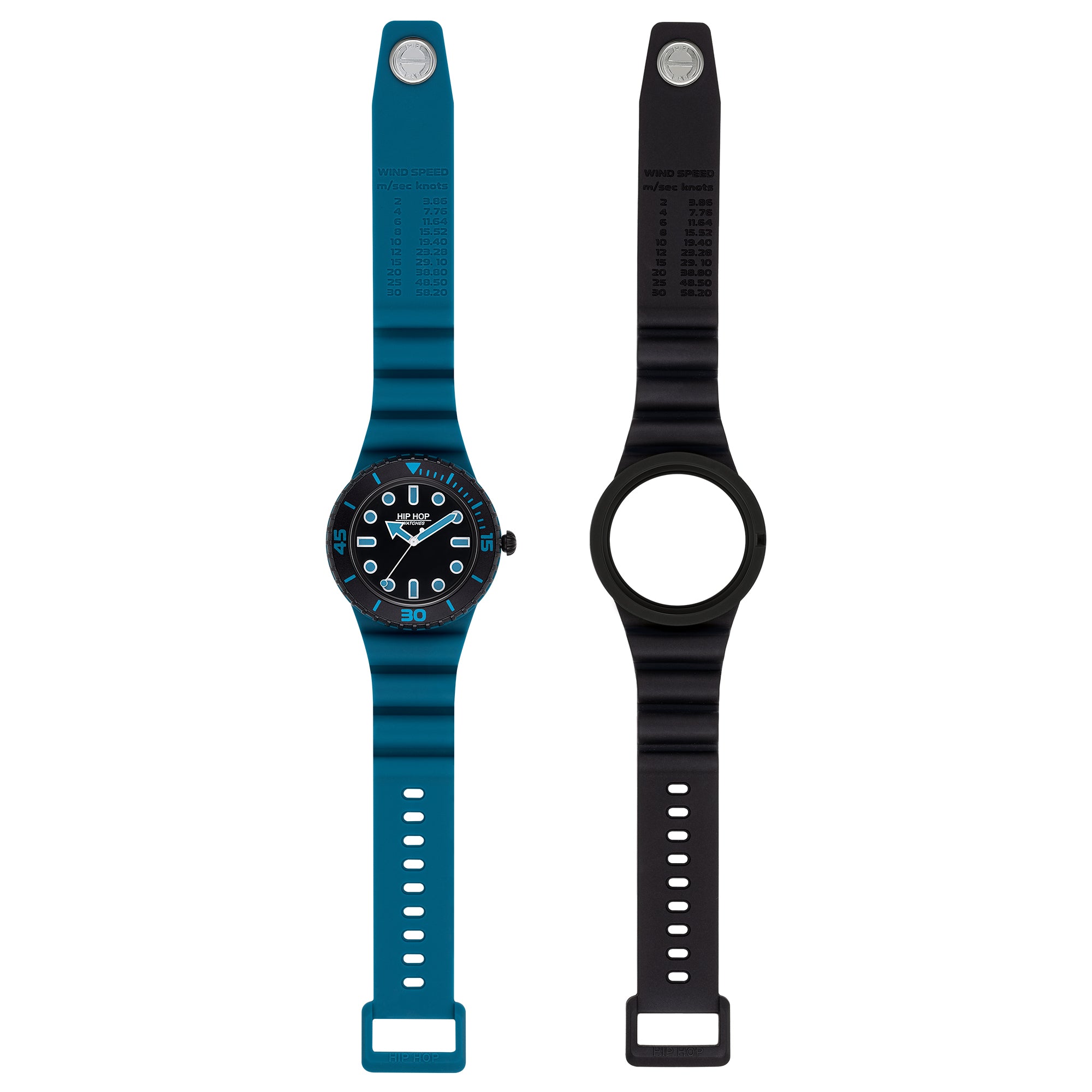 Breil - Orologio Hip Hop Master Doppio Cinturino Teal Blue/Nero 41mm HWU1232