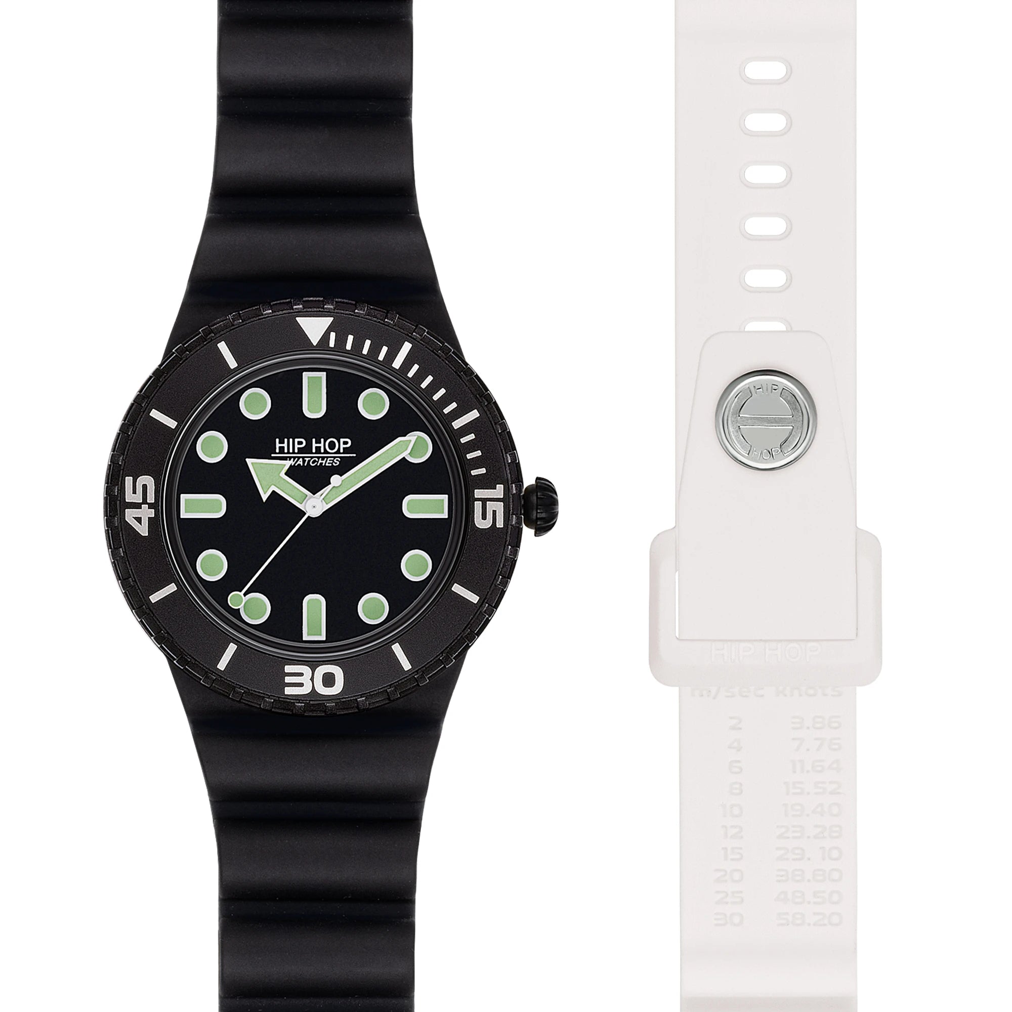 Breil - Orologio Hip Hop Master Doppio Cinturino Nero/Bianco 41mm HWU1233