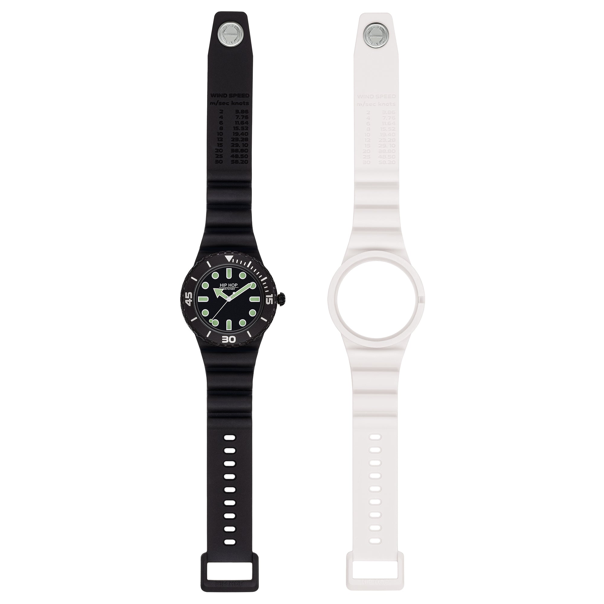 Breil - Orologio Hip Hop Master Doppio Cinturino Nero/Bianco 41mm HWU1233