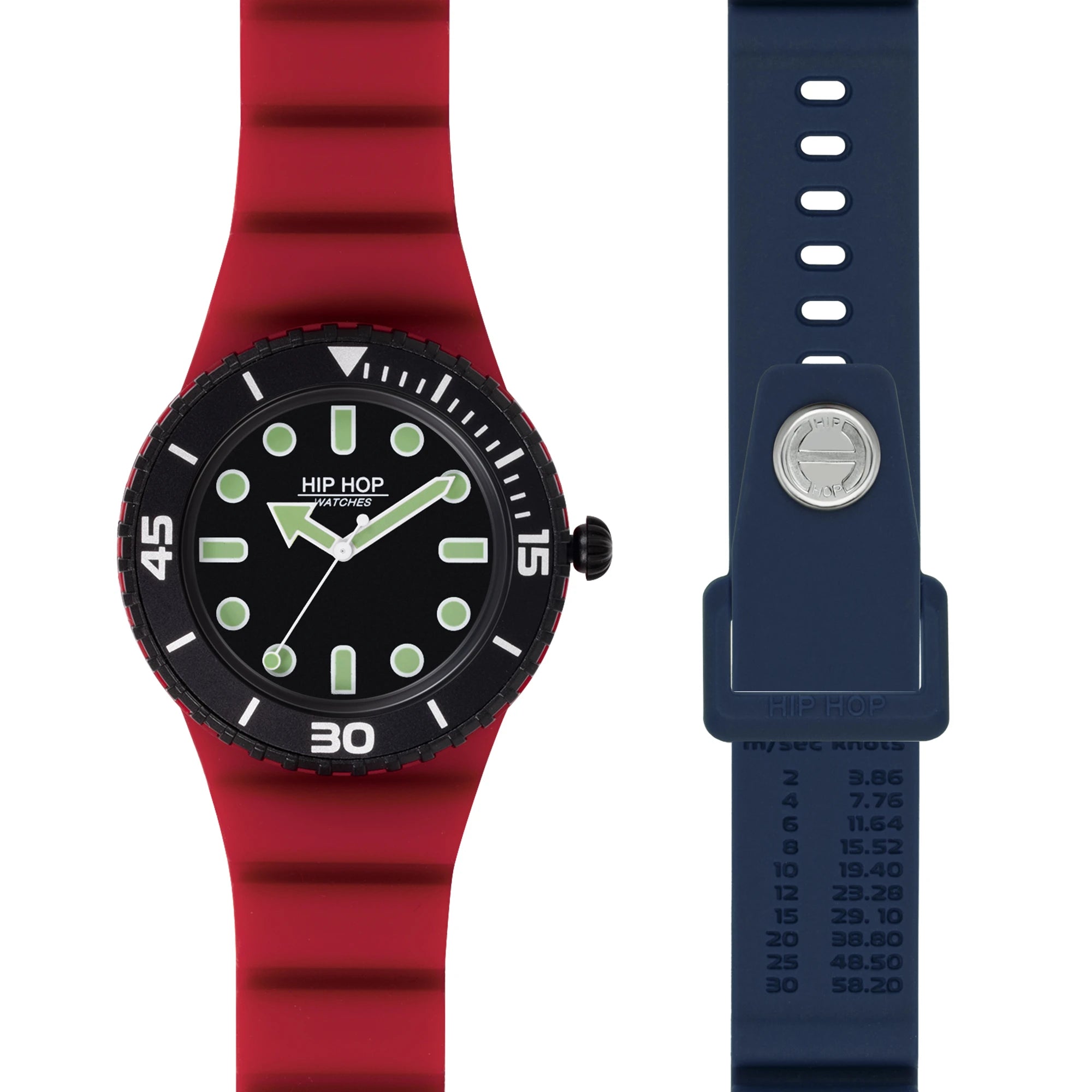 Breil - Orologio Hip Hop Master Doppio Cinturino Rosso/Blu 41mm HWU1235
