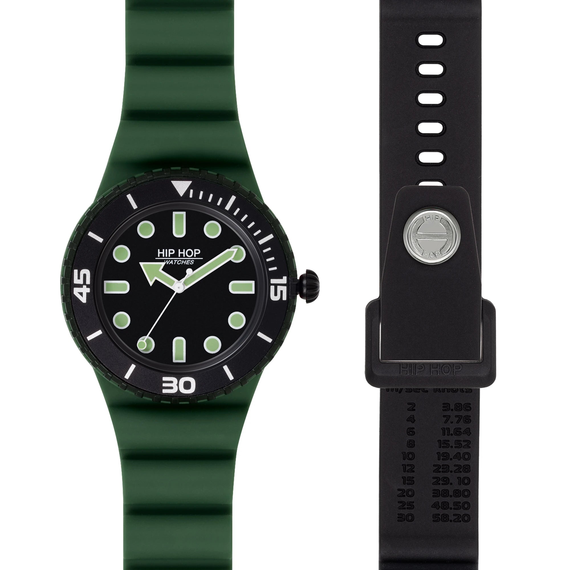 Breil - Orologio Hip Hop Master Doppio Cinturino Verde/Nero 41mm HWU1236