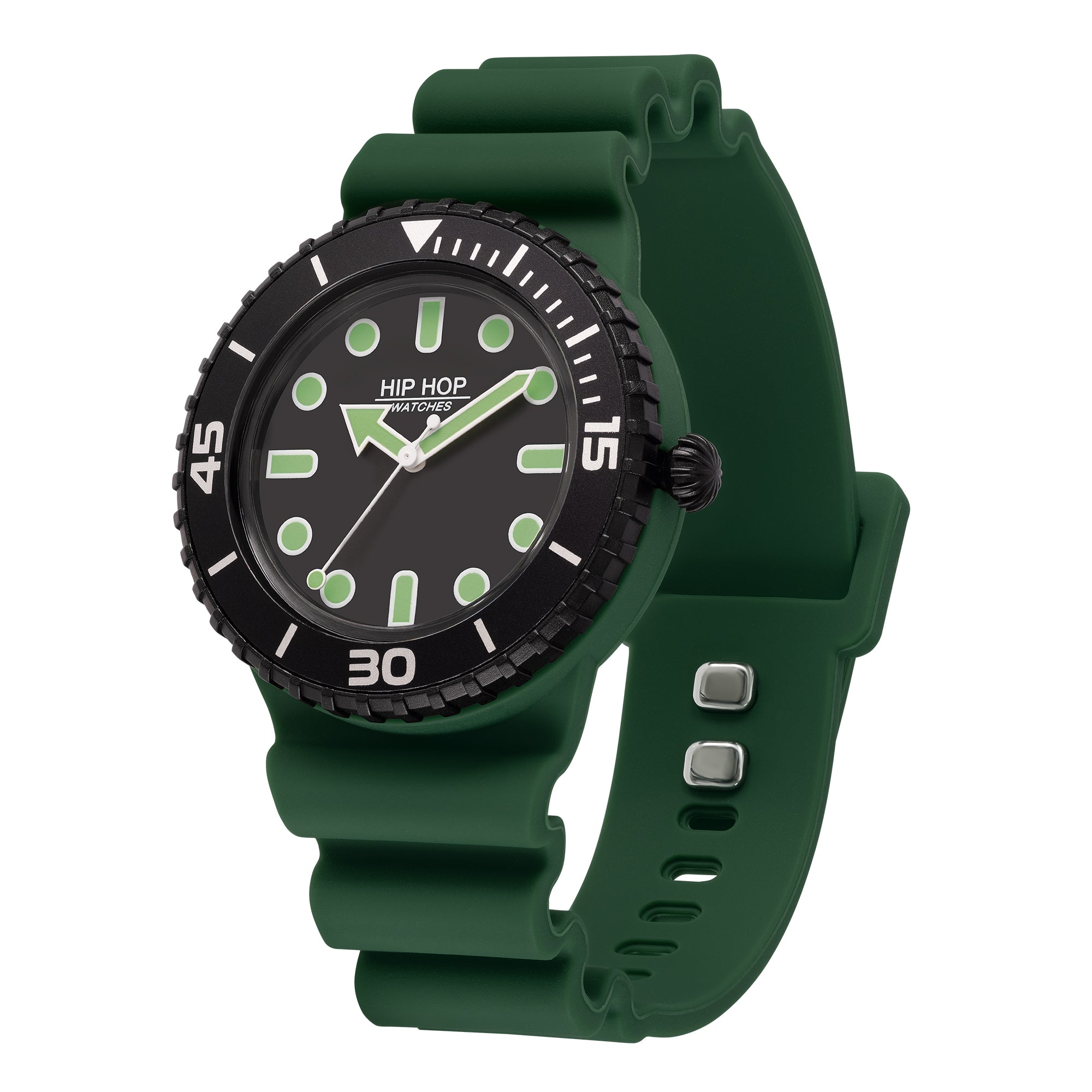 Breil - Orologio Hip Hop Master Doppio Cinturino Verde/Nero 41mm HWU1236
