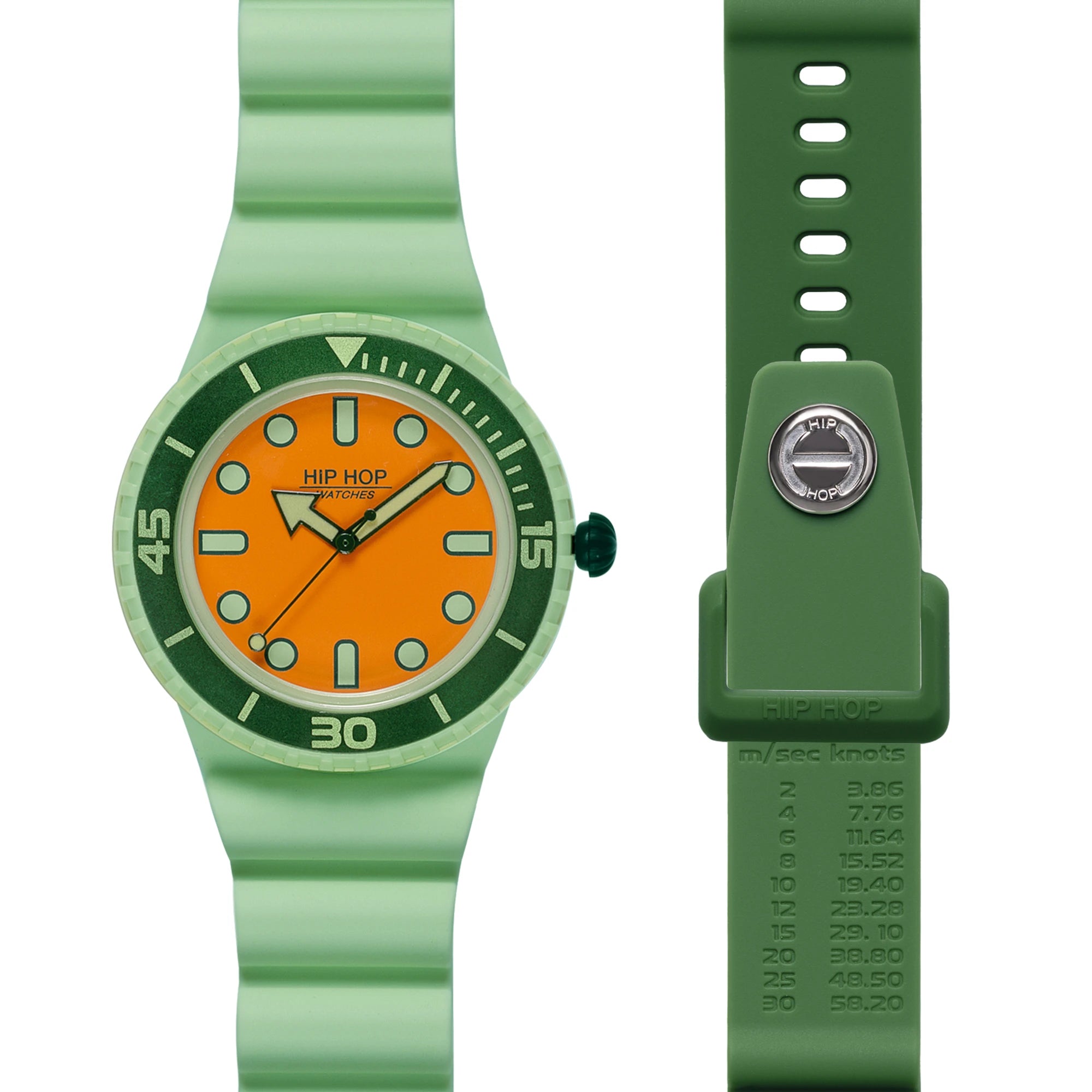 Breil - Orologio Hip Hop Master Doppio Cinturino Verde Chiaro/Verde 41mm HWU1260