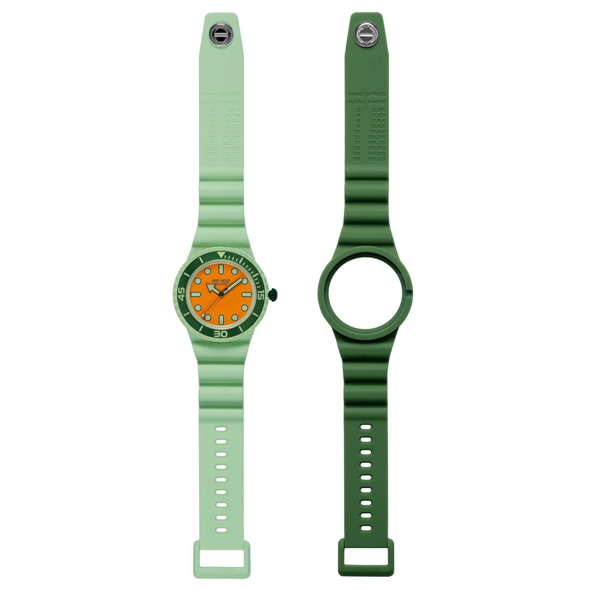 Breil - Orologio Hip Hop Master Doppio Cinturino Verde Chiaro/Verde 41mm HWU1260