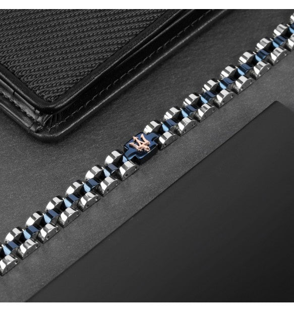 Maserati - Bracciale Iconic Chain Dark Blue JM320AST10