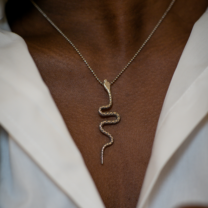 Vitae Gioielli - Collana Luxury Wild in Argento con Pendente Serpente LWCSBR