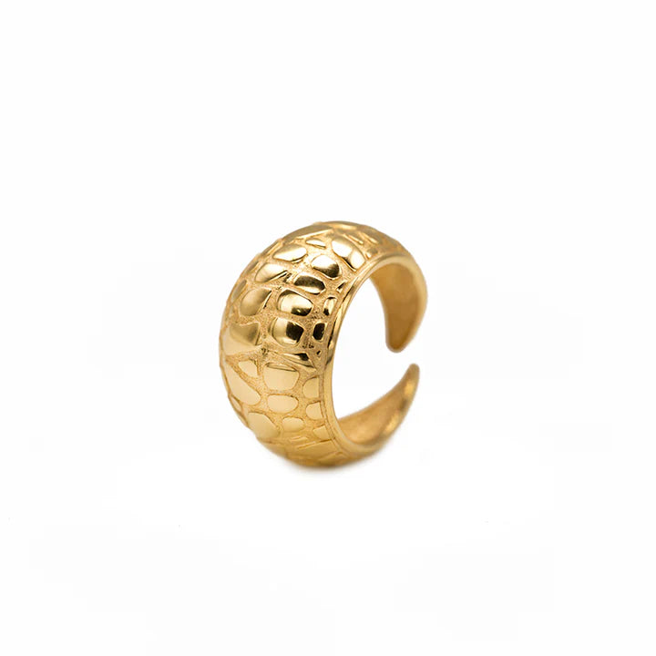 ANELLO LUXURY WILD IN ARGENTO TEXTURE COCCODRILLO