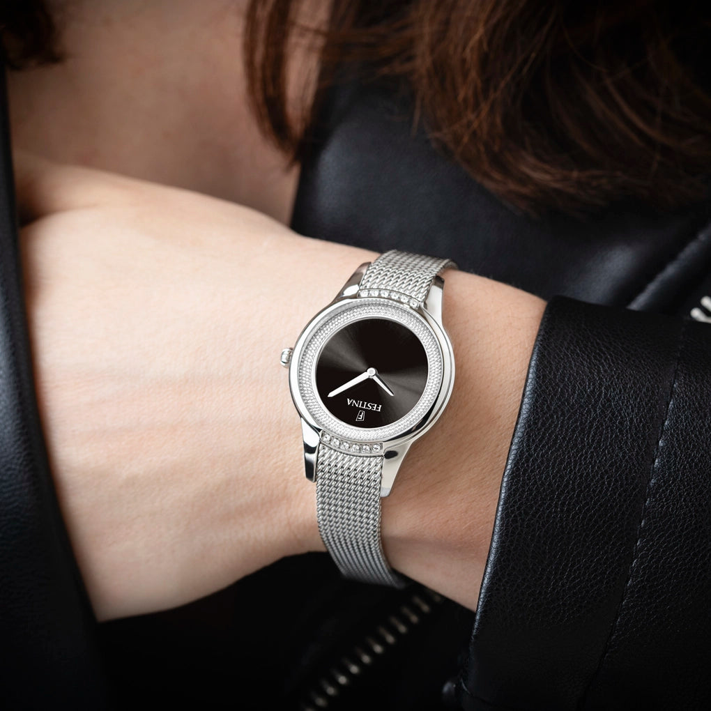 Festina - Orologio Mademoiselle Nero con Cinturino in Acciaio F20494/3