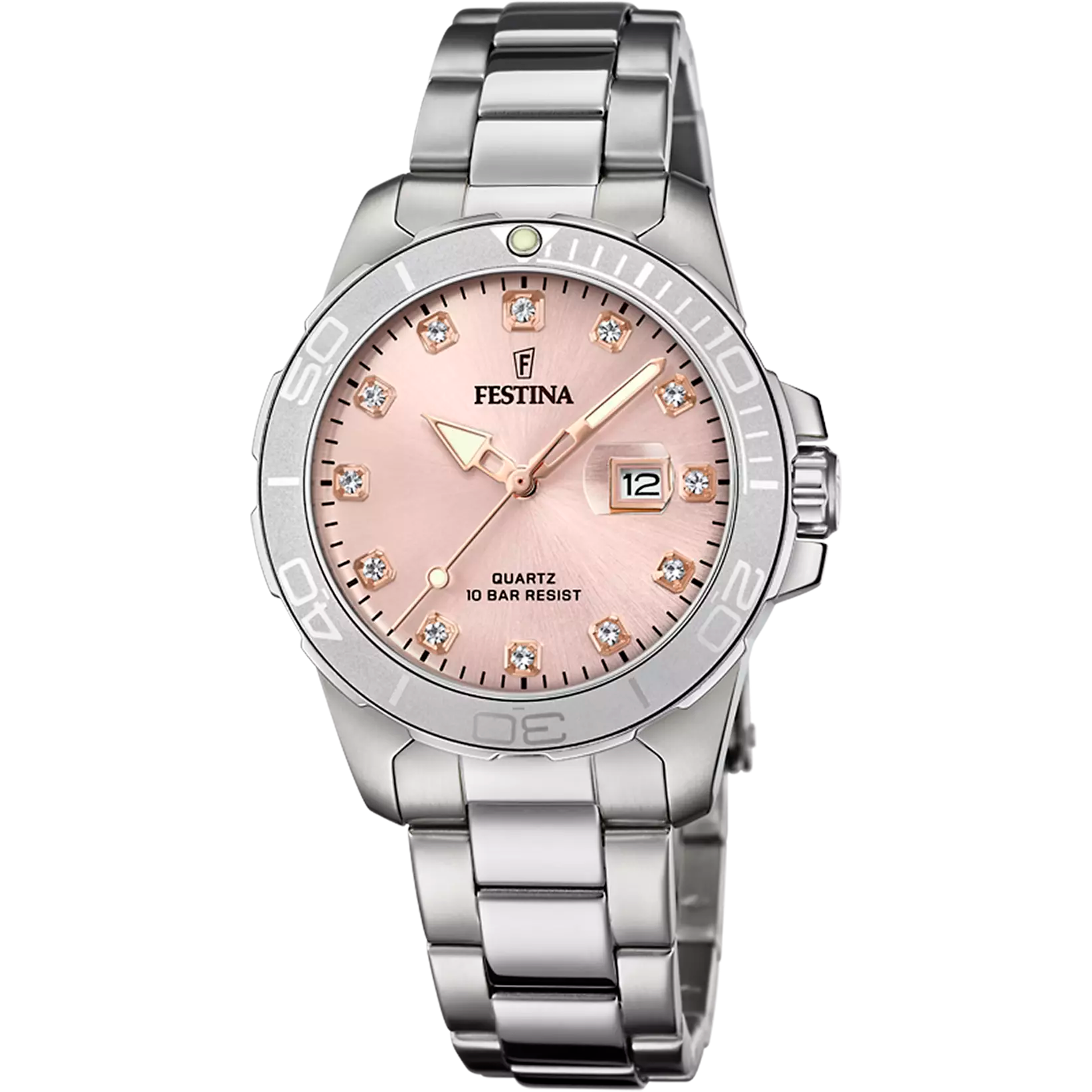 Festina - Orologio Boyfriend Collection Rosa con Cinturino in Acciaio F20503/2