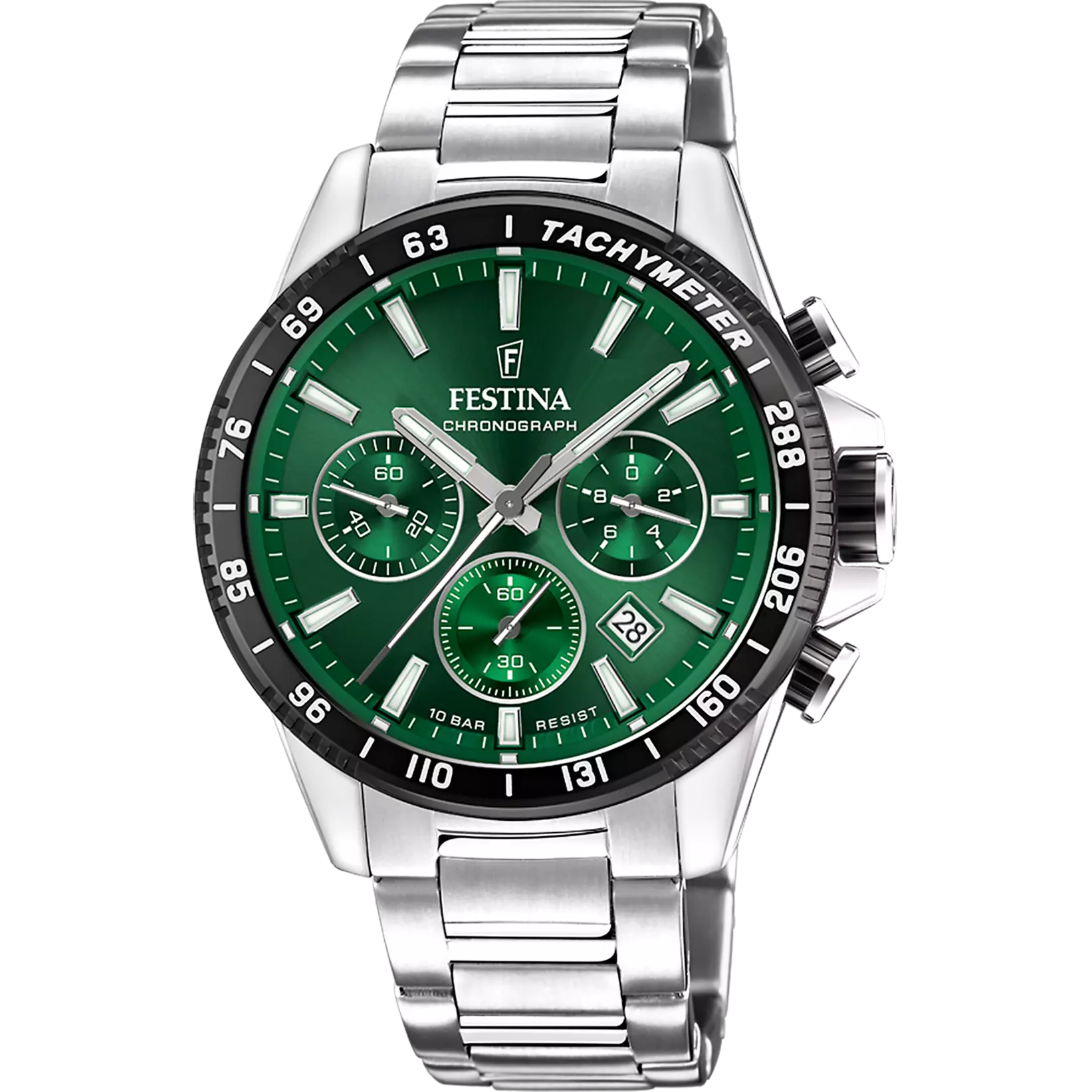 Festina - Orologio Verde con Cinturino in Acciaio F20560/4