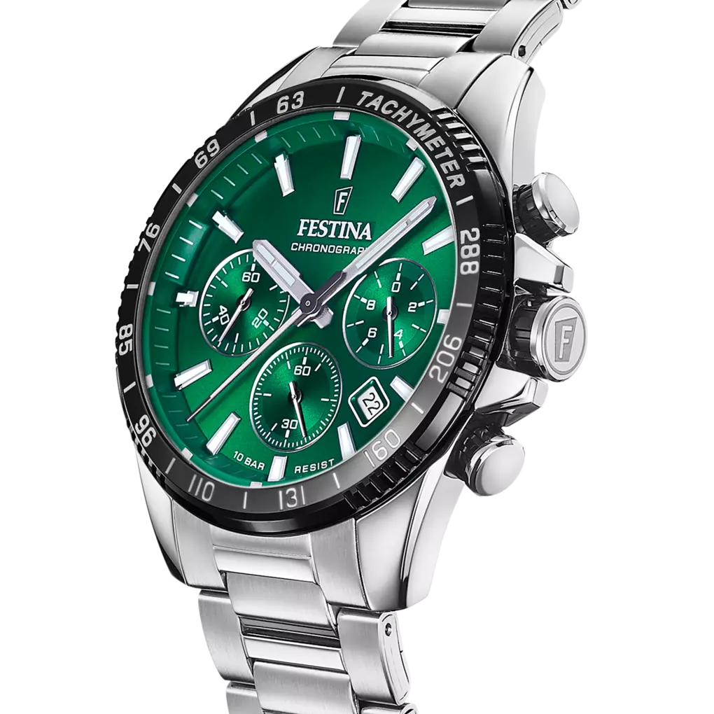 Festina - Orologio Verde con Cinturino in Acciaio F20560/4