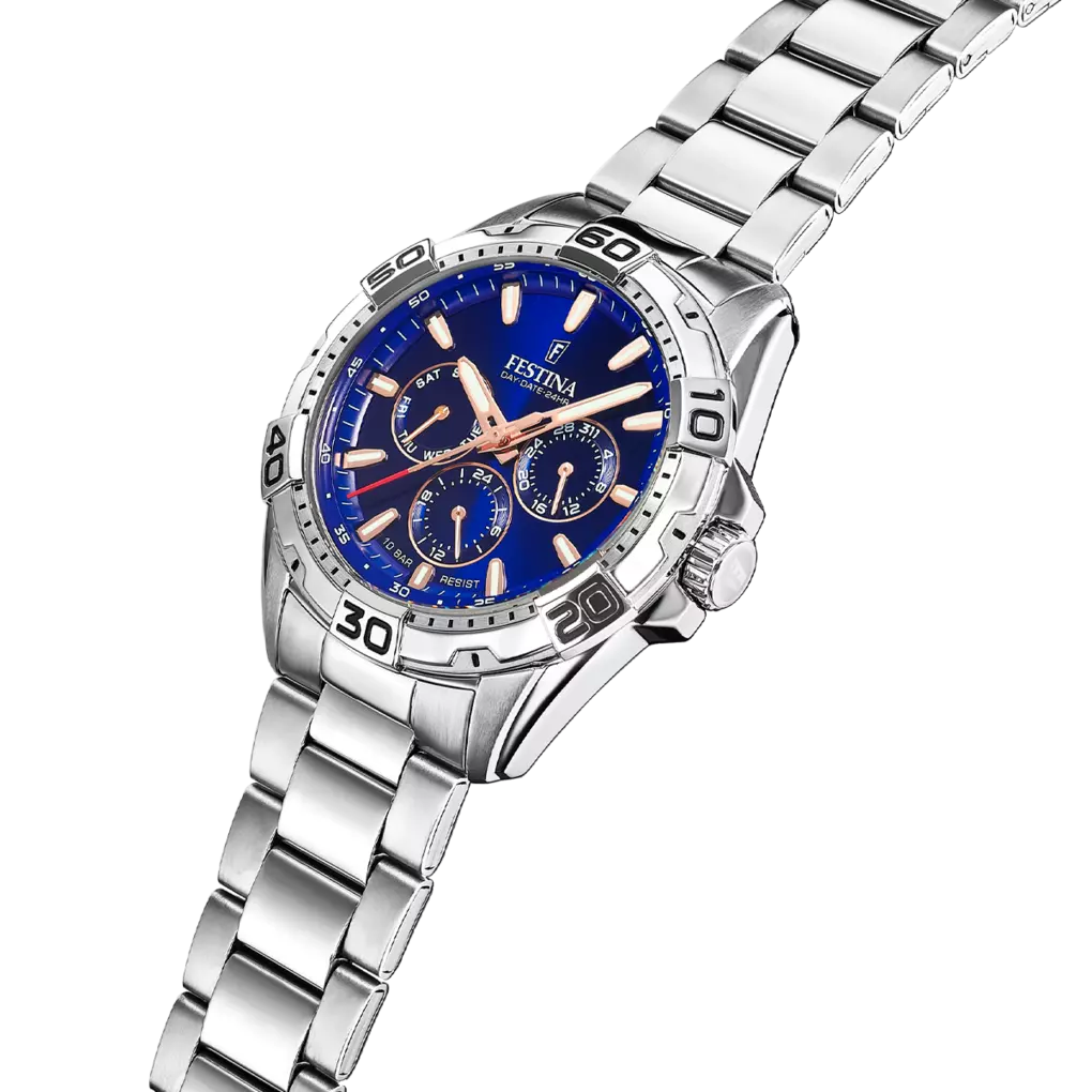 Festina - Orologio Azzurro con Cinturino in Acciaio Inossidabile 316L F20623/2
