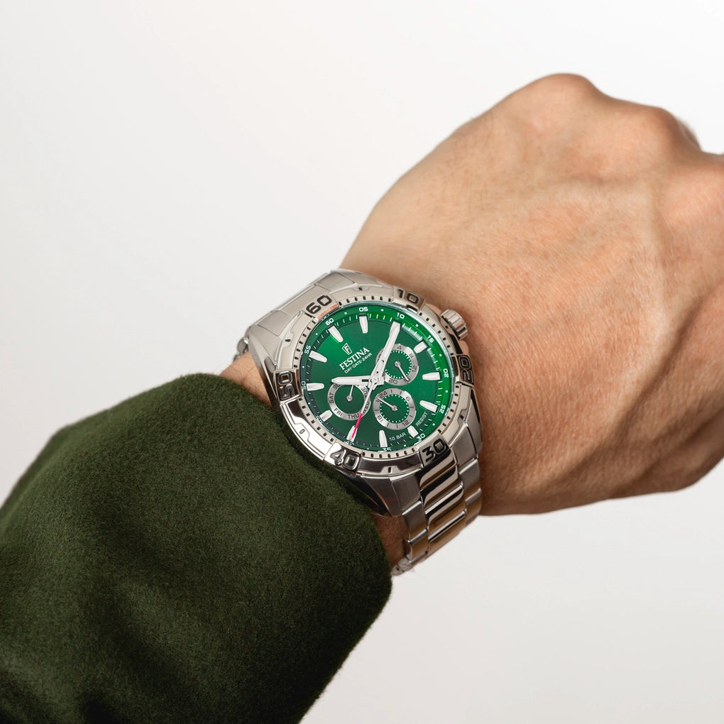 Festina - Orologio Verde con Cinturino in Acciaio Inossidabile 316L F20623/3