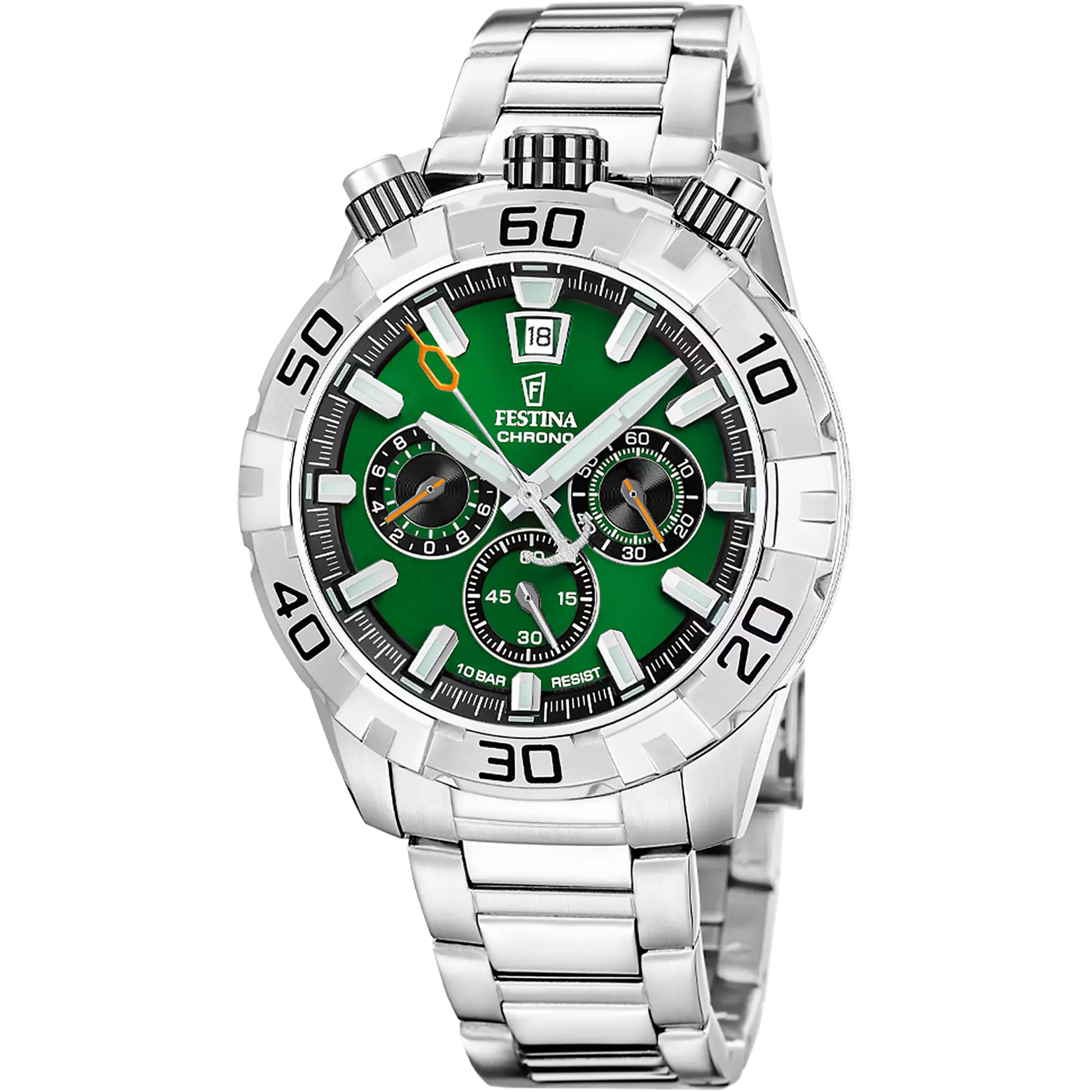 Festina - Orologio Bullhead Verde con Bracciale in Acciaio F20743/2