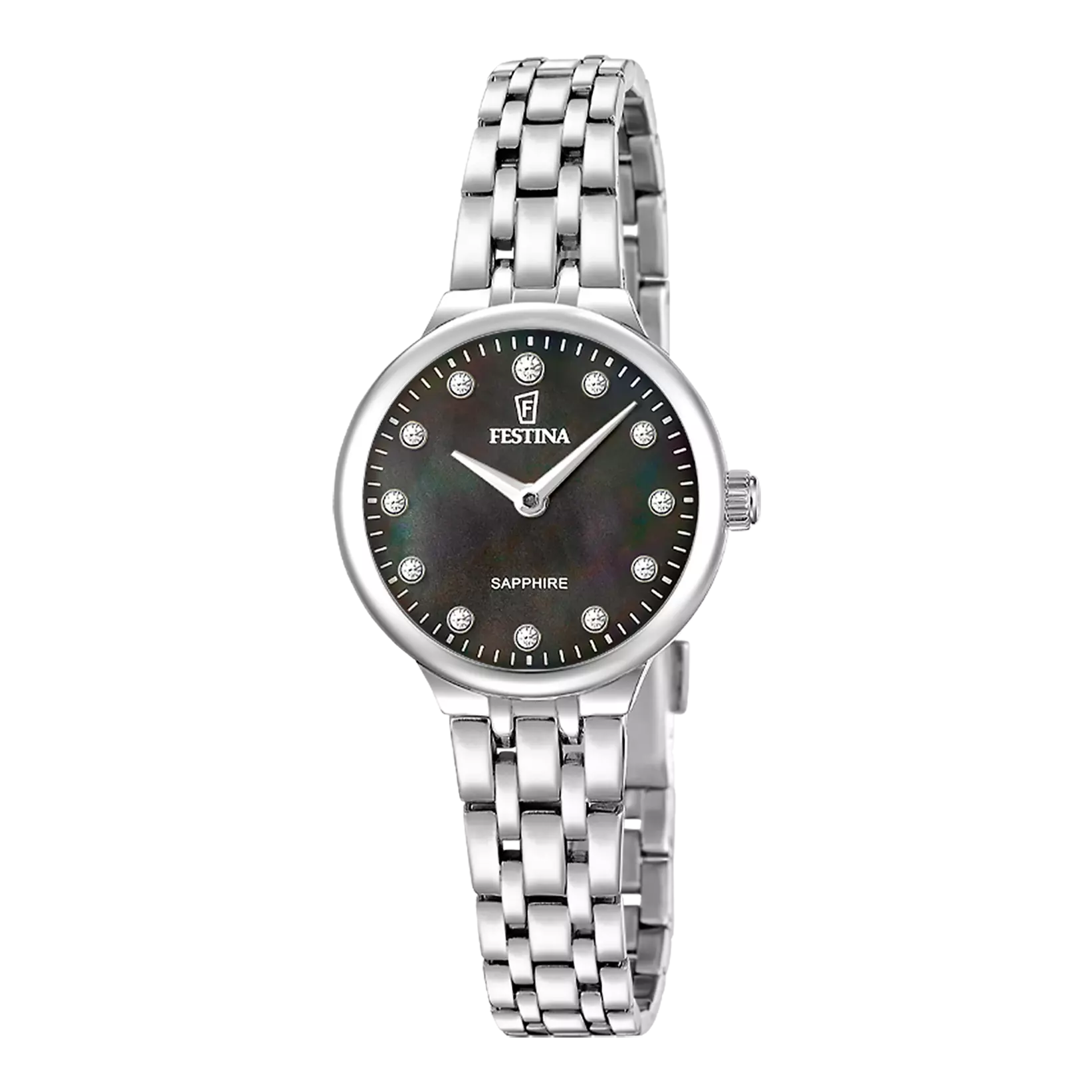 Festina - Orologio Mademoiselle Nero con Cinghia in Acciaio Inossidabile F20744/6