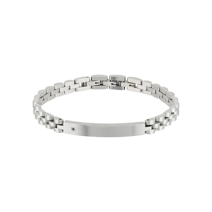 Breil - Bracciale Black Diamond in Acciaio Satinato con Diamante TJ2399