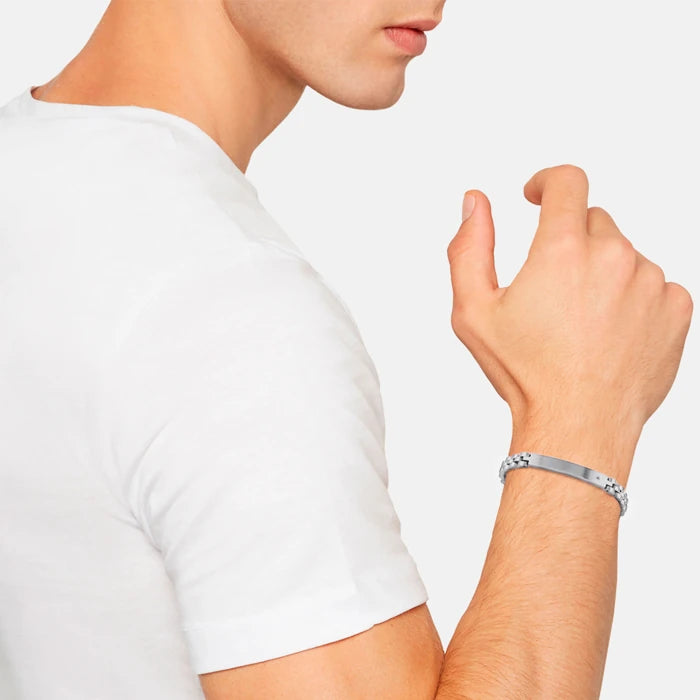 Breil - Bracciale Black Diamond in Acciaio Satinato con Diamante TJ2399