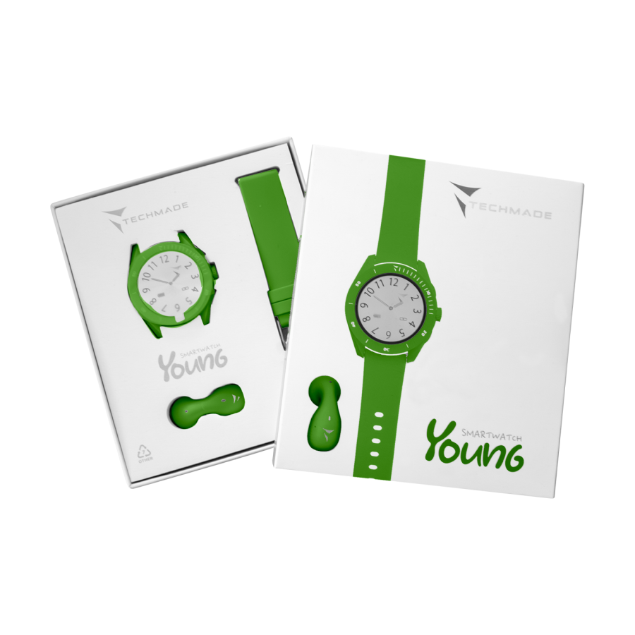 Techmade - Smartwatch Young con Auricolare Abbinato Verde TM-YOUNG-DGR