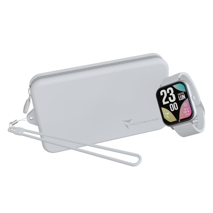 Techmade - Smartwatch Glow con Pochette Abbinata Bianco
