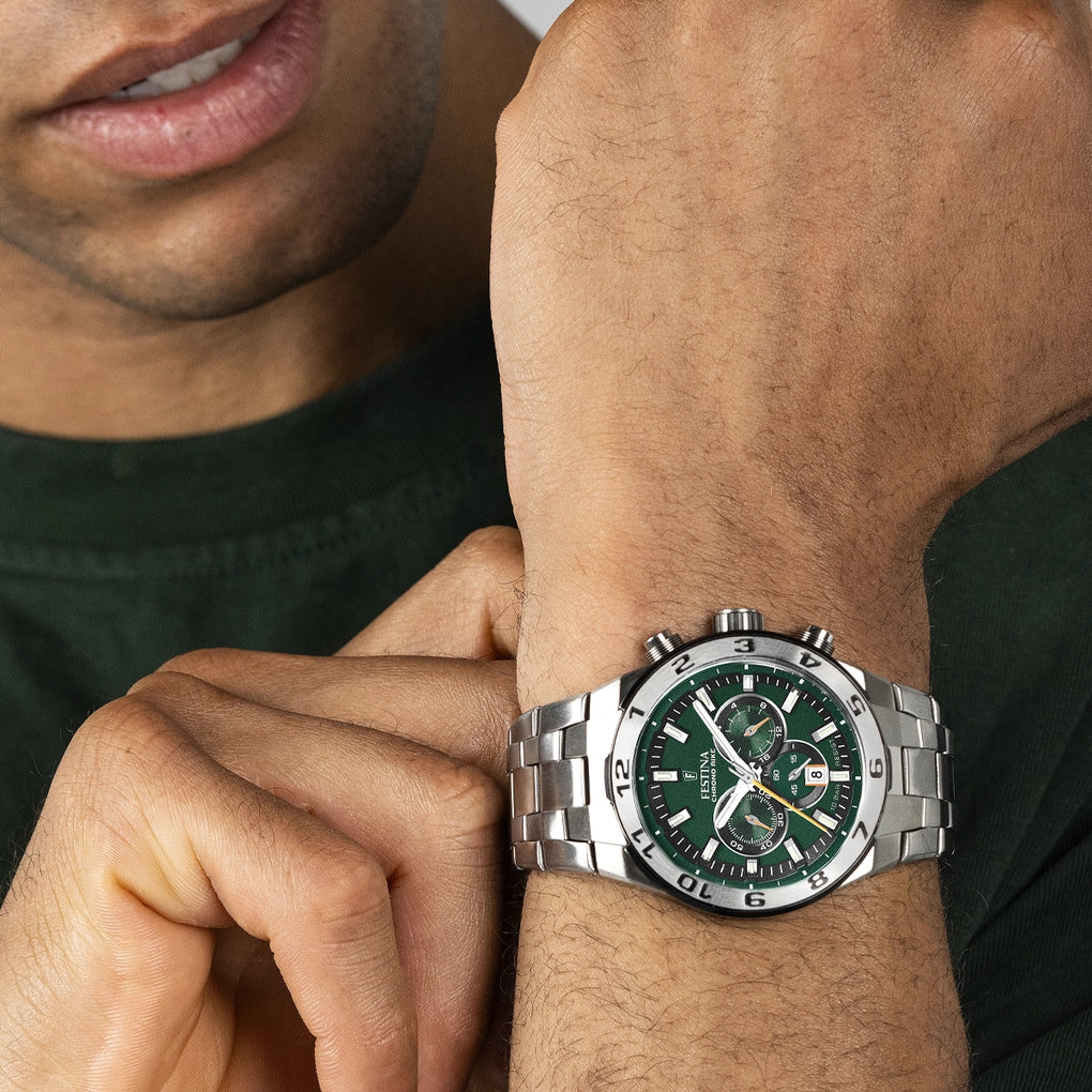 Festina - Orologio Chrono Bike con Cinturino in Acciaio Verde F20670/2