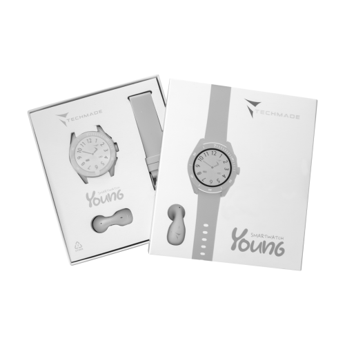 Techmade - Smartwatch Young con Auricolare Abbinato Bianco TM-YOUNG-WH