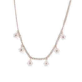 Collana con fiori e perle in Argento 925 rosato - Annunziata Gioielli