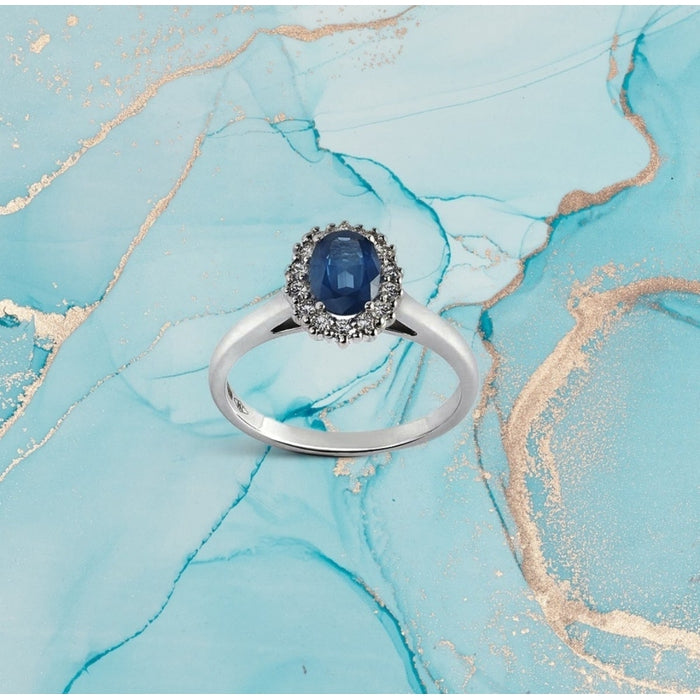 Alfieri & St. John -  Anello Zaffiro e Diamanti 027990069064
