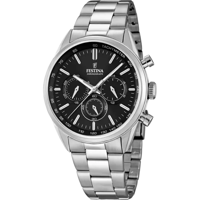 Festina - Orologio Timeless Chronograph con Bracciale in Acciaio Nero F16820/4